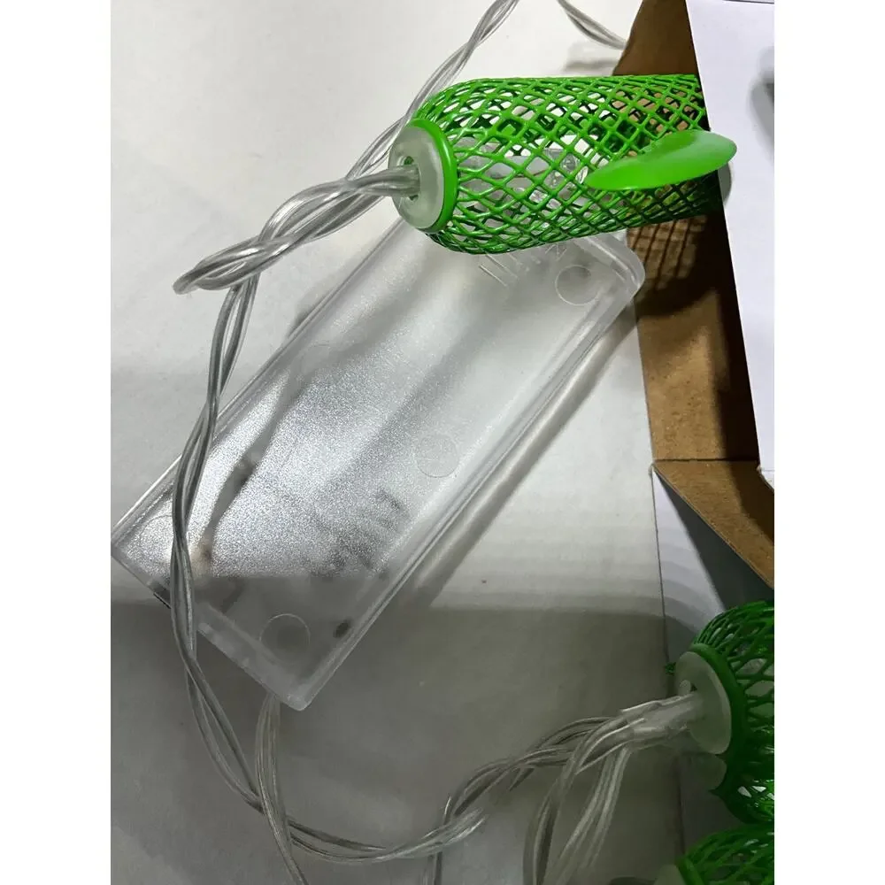 Garden Party Metal Mesh Light Set Green Cactus LED 5.5 feet Warm White Lights